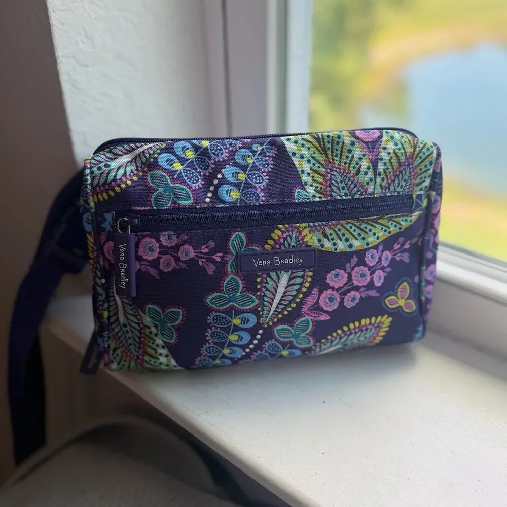 NWT! Vera Bradley Batik Leaves Purple Paisley Belt Bag Fanny Pack - Picture 2 of 11